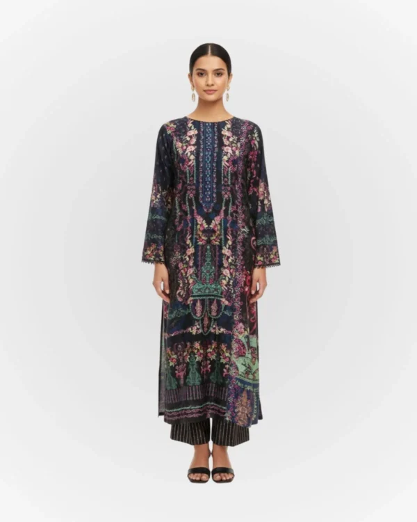 Unstitched Embroidery Lawn Three Piece