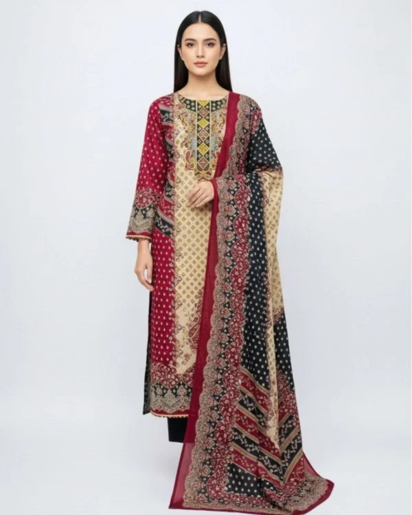 Lahori Mirror Stone Three Piece